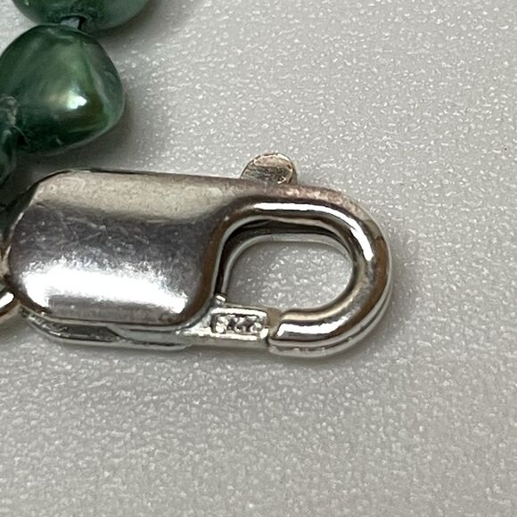 Anthology Rare Vintage Green Mother Of Pearl Shell Chain Necklace Pearls Beaded - Picture 7 of 7